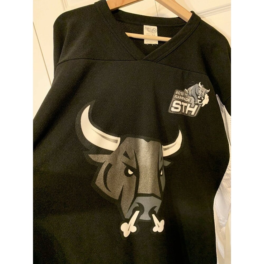 SAN ANTONIO 2010-2011 RAMPAGE‎ STH AK HOCKEY TEAM JERSEY MENS Sz L Black White
